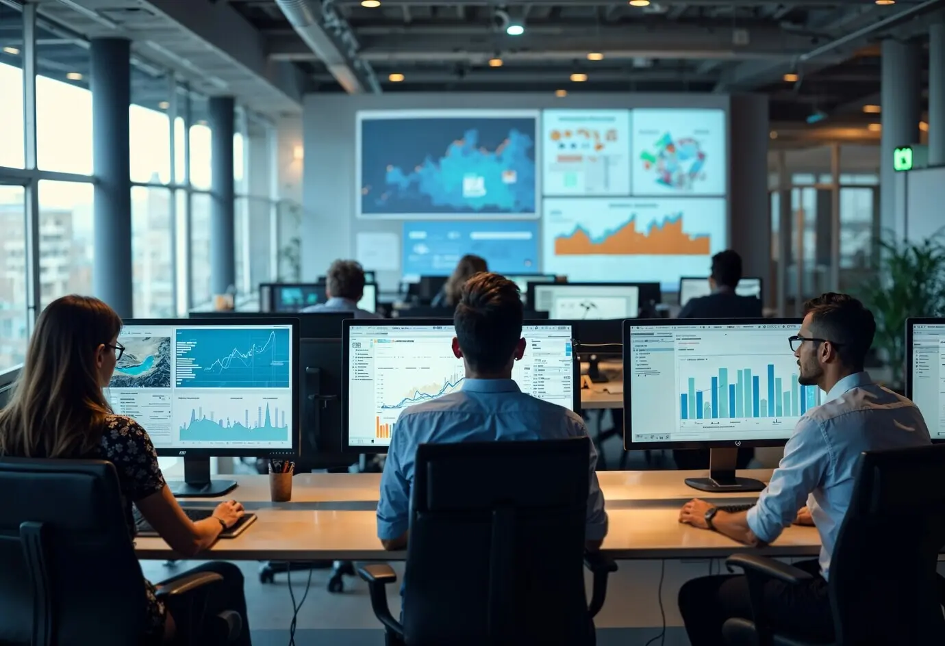 Angestellte Person, die in einem Marketingumfeld tätig ist.